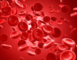 blood cells in turbulent flow with red 