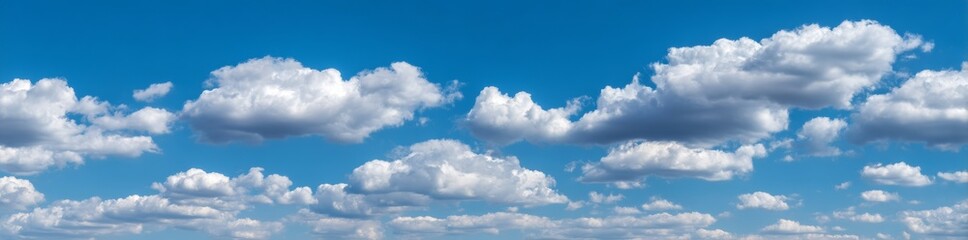 Fototapeta premium A panoramic shot of the sky features a beautiful cloudy panorama