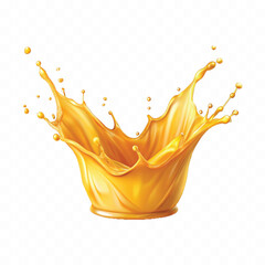 realistic smooth splash of  orange or mango juice  isolated on transparent background
