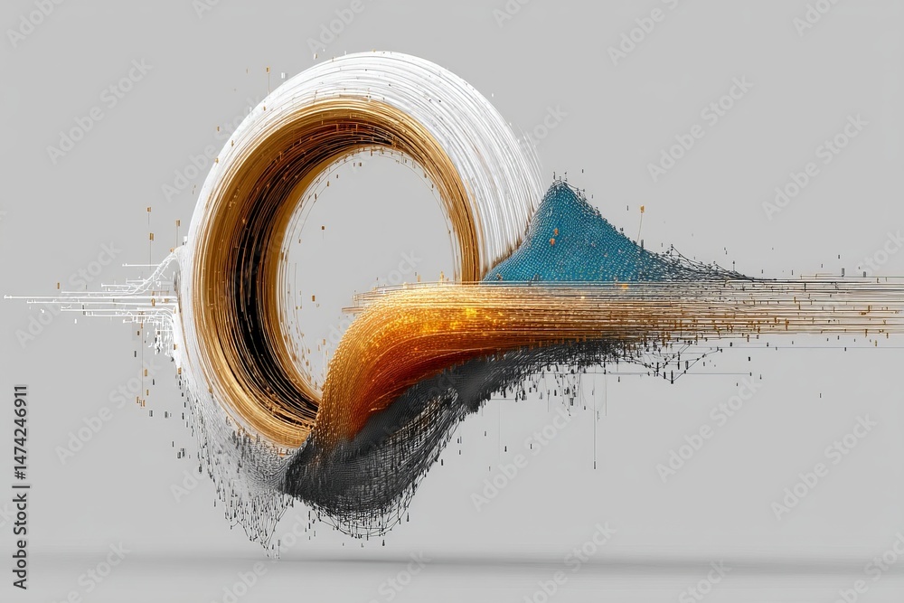 Aufkleber Creative abstract design featuring dynamic shapes and textures in a digital artwork display