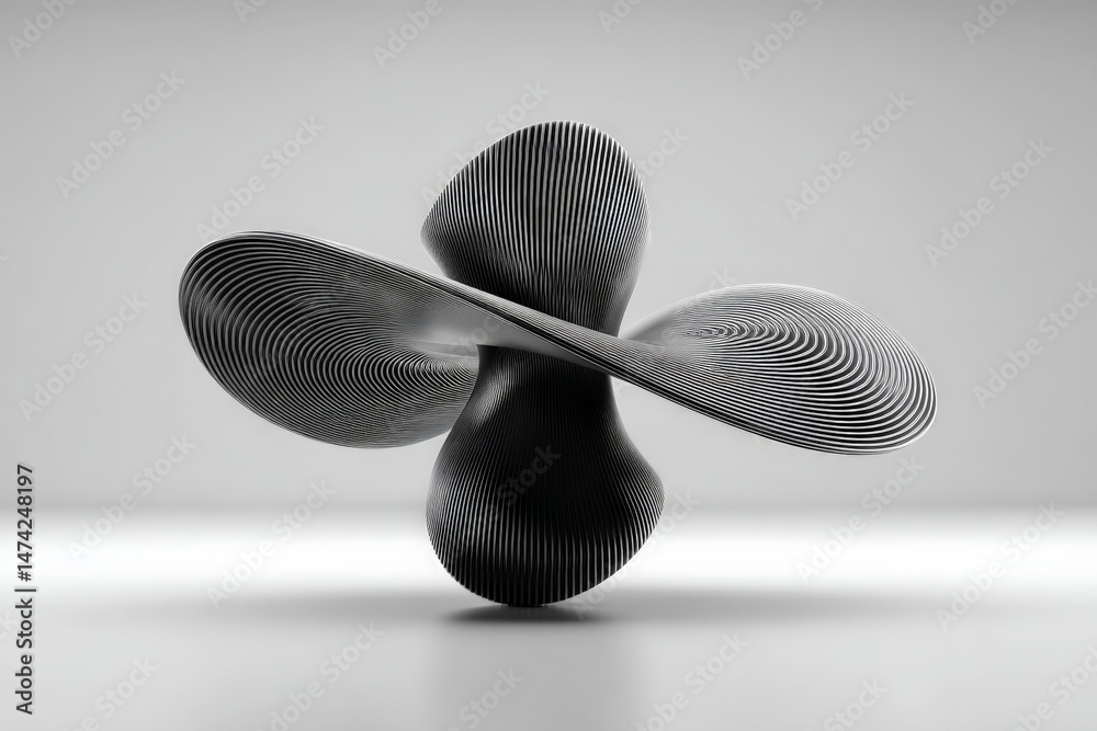 Fototapete Sculpture featuring dynamic curves and lines in a minimalist setting