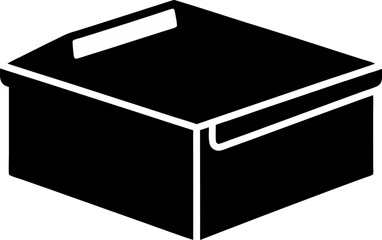 Box Lid Tab Silhouette Vector Illustration  