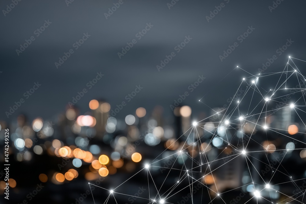 Fototapete abstract, futuristic network designs typically incorporate a range of modern, geometric shapes and t
