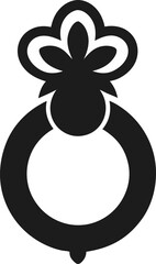 Buttonhole Ring Silhouette Vector Illustration 