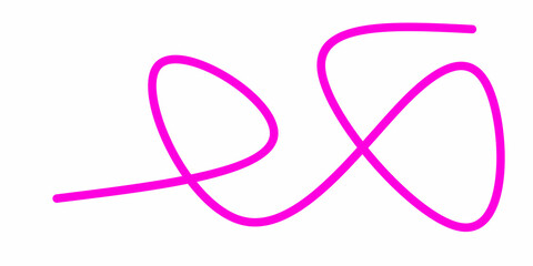 pink wavy curly line vector. wavy line scribble. Swoosh, swash underline stroke. Abstract pink wavy thin line. Scribble element. pink ink pen scribble