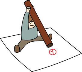 시민이 투표하는 모습을 담은 선거 일러스트 – 참정권, 유권자, 투표소, 투표용지 등 선거 과정과 참여를 표현한 이미지