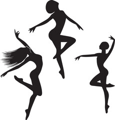Dancer Silhouette Vector Set – Dynamic Dance Pose Illustrations for Artistic, Fitness, and Performance Design Projects