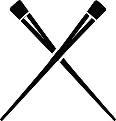 Chopstick Tip Silhouette Vector Illustration 