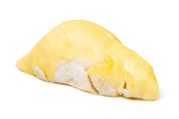 Mon Thong Durian is a signature Thai fruit known for its distinct smell and creamy sweet taste isolated on white background