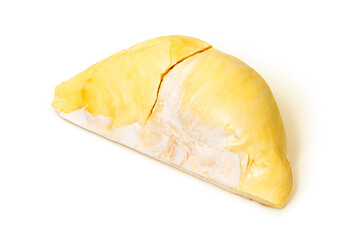 Mon Thong Durian is a signature Thai fruit known for its distinct smell and creamy sweet taste isolated on white background