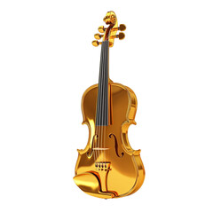 Fototapeta premium A golden violin a musical instrument of elegance and luxury