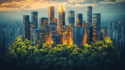 Fototapeta premium Urban oasis, sustainable city
