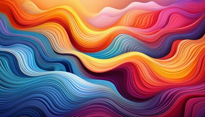 Obraz premium abstract colorful waves blending seamlessly to create a vivid aesthetic experience