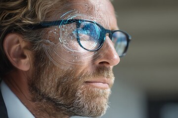 An executive uses AI technology to drive digital transformation, change management, and the integration of the internet of things, while also analyzing big data and developing business process