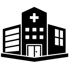 Obraz premium Simple modern hospital icon graphic with clean transparent background