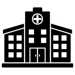 Obraz premium Modern hospital building icon vector isolated on transparent background