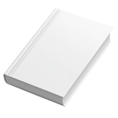 Blank white book mockup isolated on white background