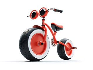 Vibrant 3D Cartoon Bicycle with Big Wheels for Fun Transportation and Adventure