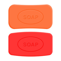 Bar Soap Hygiene Item Vector. Soap Bar Body Care on White Background.