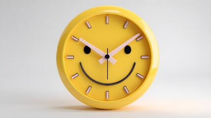 Cheerful 3D Cartoon Clock with Smiling Face for Time and Productivity Art