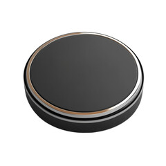 Sleek black disc with a metallic silver rim a modern design element
