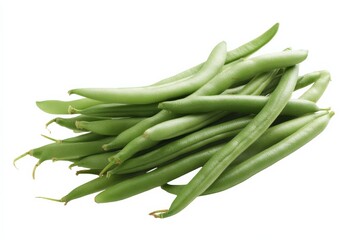Fototapeta premium A vibrant pile of fresh green beans, ready to be cooked.