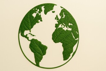 Obraz premium Eco Earth Globe with Leaf Texture Representing Global Sustainability