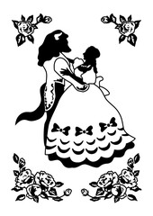 美女と野獣　シルエット