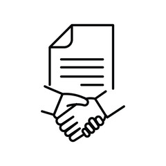 handshake icon vector art design set on white background
