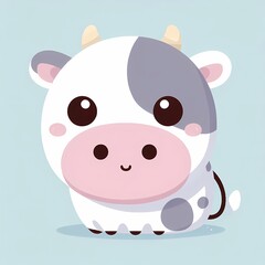 Fototapeta premium Adorable stylized calf illustration with lighthearted pastel color palette