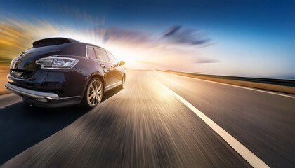 Fototapeta premium the car is moving quickly by ai generated image