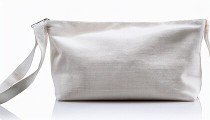 Obraz premium a white canvas bag with a white handle isolated on white background