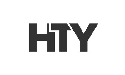 HTY logo design template with strong and modern bold text. Initial based vector logotype featuring simple and minimal typography. Trendy company identity.