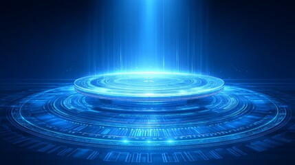 A futuristic digital network background featuring glowing nodes and lines, ideal for themes related to technology and innovation