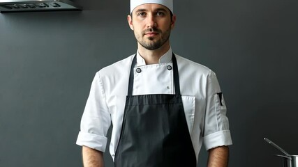 A minimalist apron and chef hat for personal chef experiences. background