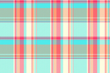 Hispanic vector texture seamless, horizontal pattern tartan plaid. Textured check textile fabric background in teal and light yellow colors.