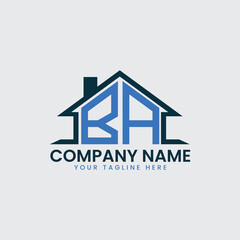 Modern Real Estate Logo with House Roof Icon and Custom Letter Monograms
