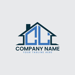 Modern Real Estate Logo with House Roof Icon and Custom Letter Monograms
