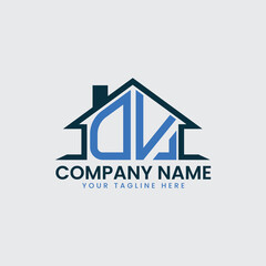 Modern Real Estate Logo with House Roof Icon and Custom Letter Monograms