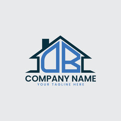 Modern Real Estate Logo with House Roof Icon and Custom Letter Monograms