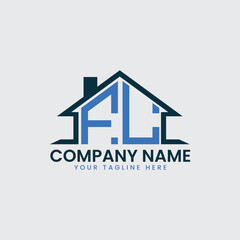 Modern Real Estate Logo with House Roof Icon and Custom Letter Monograms