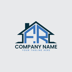 Modern Real Estate Logo with House Roof Icon and Custom Letter Monograms