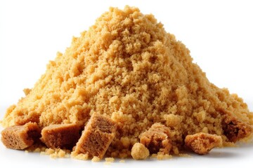 Brown sugar pile for baking and cooking, showcasing texture and color variations in culinary applications