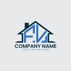 Modern Real Estate Logo with House Roof Icon and Custom Letter Monograms