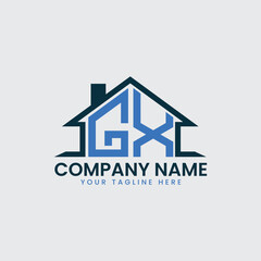 Modern Real Estate Logo with House Roof Icon and Custom Letter Monograms