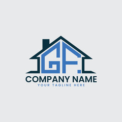 Modern Real Estate Logo with House Roof Icon and Custom Letter Monograms