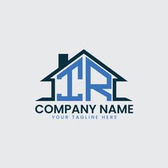 Modern Real Estate Logo with House Roof Icon and Custom Letter Monograms