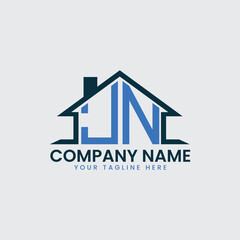 Modern Real Estate Logo with House Roof Icon and Custom Letter Monograms