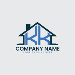 Modern Real Estate Logo with House Roof Icon and Custom Letter Monograms