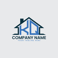 Modern Real Estate Logo with House Roof Icon and Custom Letter Monograms